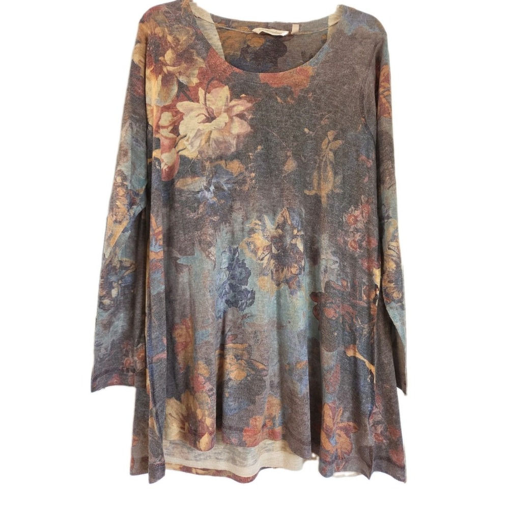 Soft Surroundings XL Top Floral Boho‎ Stretch Soft Earthy Colorful